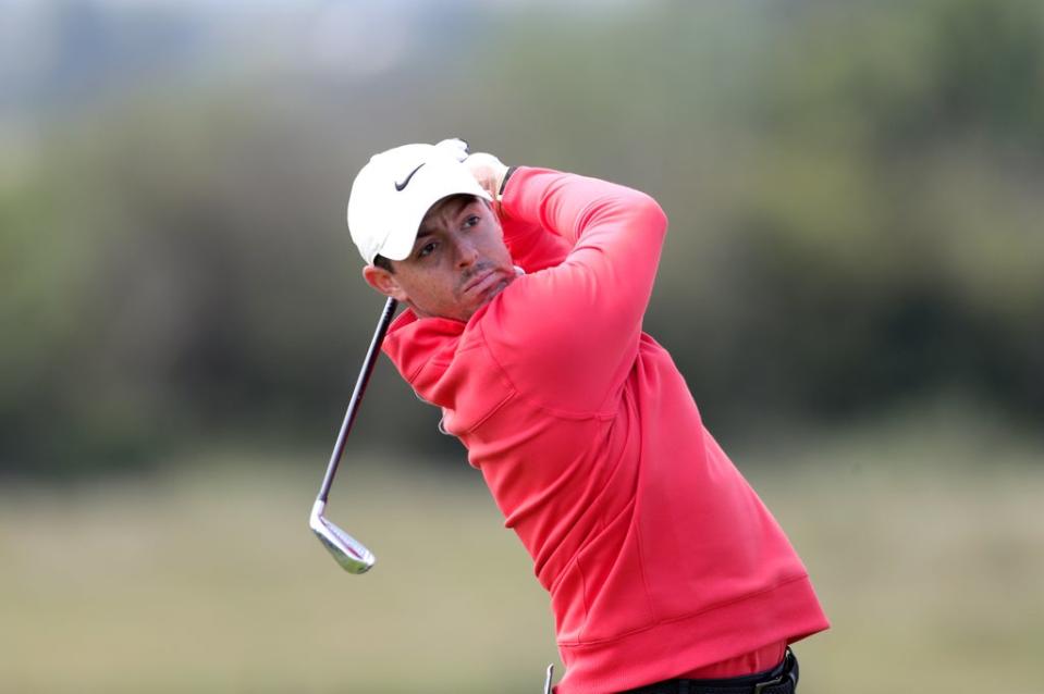 Rory McIlroy holds a two-shot lead after day one of the DP World Tour Championship (Richard Sellers/PA) (PA Wire)