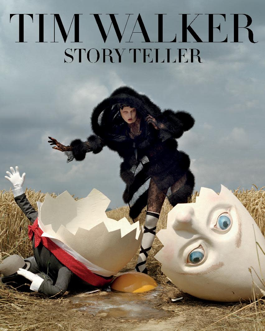 This book cover image released by Abrams Books shows "Tim Walker: Story Teller." The book features photographs of fashion blended with fairy tales. Walker includes personal observations and full-page, color-saturated shoots. (AP Photo/Abrams Books)