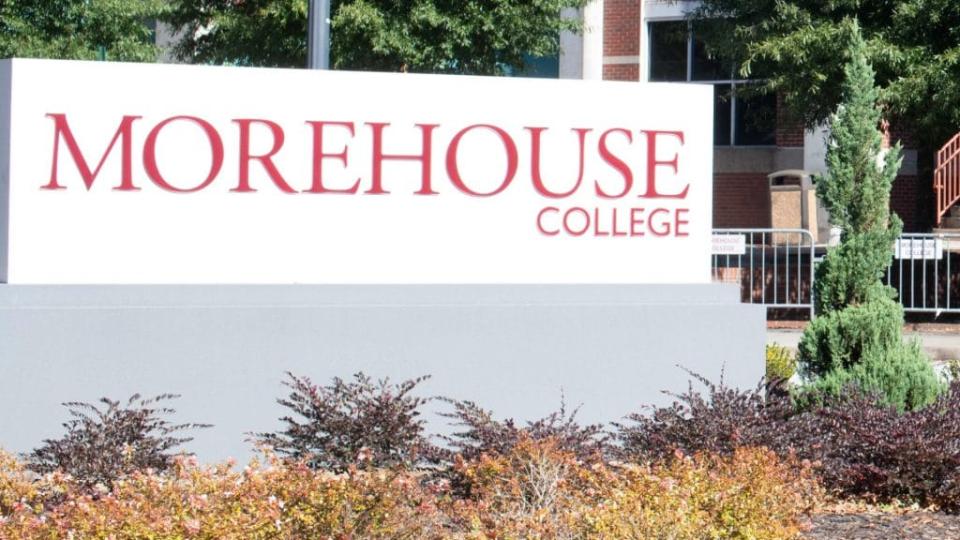 A sign is shown at Morehouse College, one of the three of the historically-Black schools that make up the Atlanta University Center Consortium requiring students to be vaccinated against COVID-19 to attend in-person classes this fall. (Photo by Marcus Ingram/Getty Images for ALL IN: The Fight for Democracy)