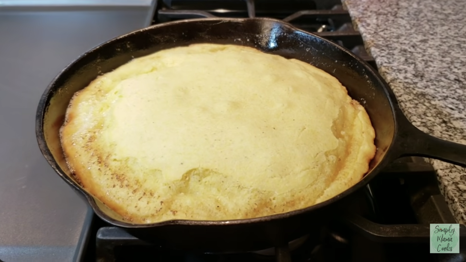 cornbread in a cast iron skillet