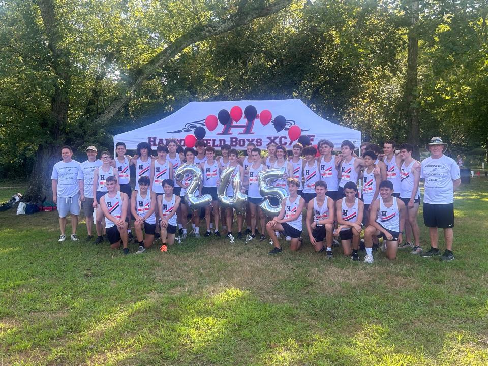 The Haddonfield Memorial High School boys' cross-country team made history, extended its consecutive dual-meet winning streak to 245 - a South Jersey record.
