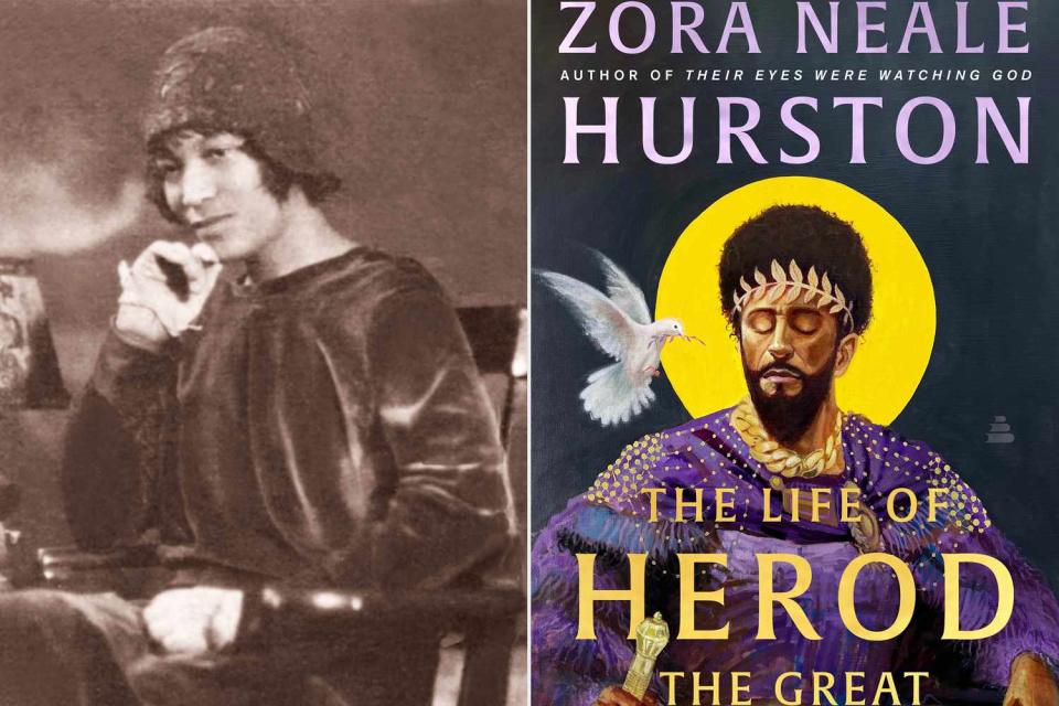 <p>Courtesy of Barbara Hurston Lewis, Faye Hurston, and Lois Gaston; Akindele John/Stephen Brayda/HarperCollins</p> Zora Neale Hurston and the cover of 