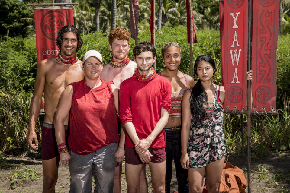 <p>Yawa members Ryan Ulrich, Devon Pinto, Patrick Bolton, Lauren Rimmer, Ali Elliott, and Simone Nguyen (Photo: Robert Voets/CBS) </p>