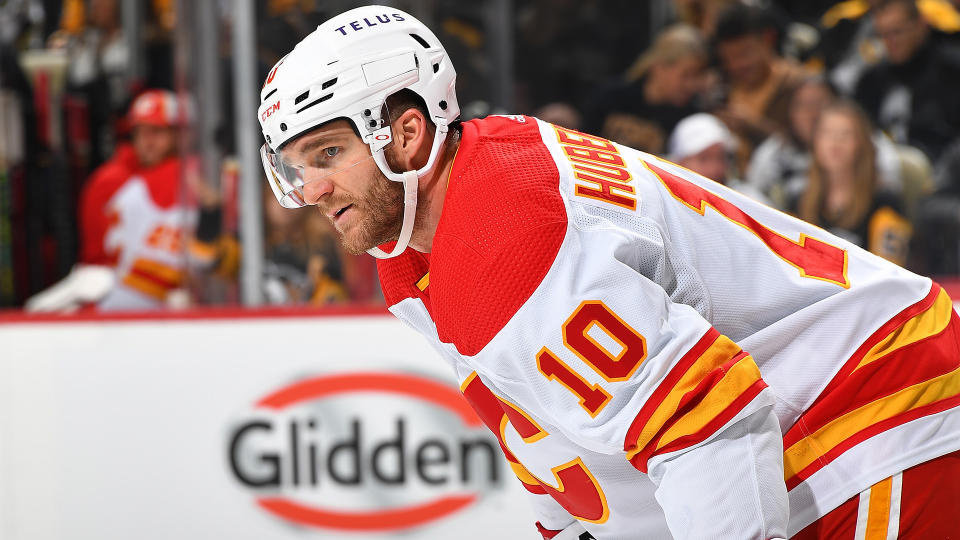 Jonathan Huberdeau is off to a slow start in his first season with the Calgary Flames, but he isn't alone. (Photo by Joe Sargent/NHLI via Getty Images)