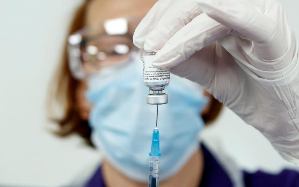 Nurse Pat Sugden prepares the Pfizer-BioNTech vaccine at the Thackray Museum of Medicine in Leeds, the first UK museum to host a COVID-19 vaccination centre, as BioNTech boss Ugur Sahin says he is confident vaccine will work on UK variant. PA Photo. Picture date: Tuesday December 22, 2020. German pharmaceutical company BioNTech is confident that its coronavirus vaccine works against the new UK variant but further studies are needed to be completely sure, its chief executive said. See PA story HEALTH Coronavirus. Photo credit should read: Danny Lawson/PA Wire - Danny Lawson/PA