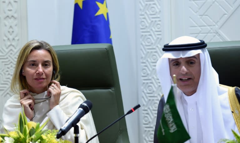 Adel al-Jubeir (right) has denounced "aggressive statements" by Tehran