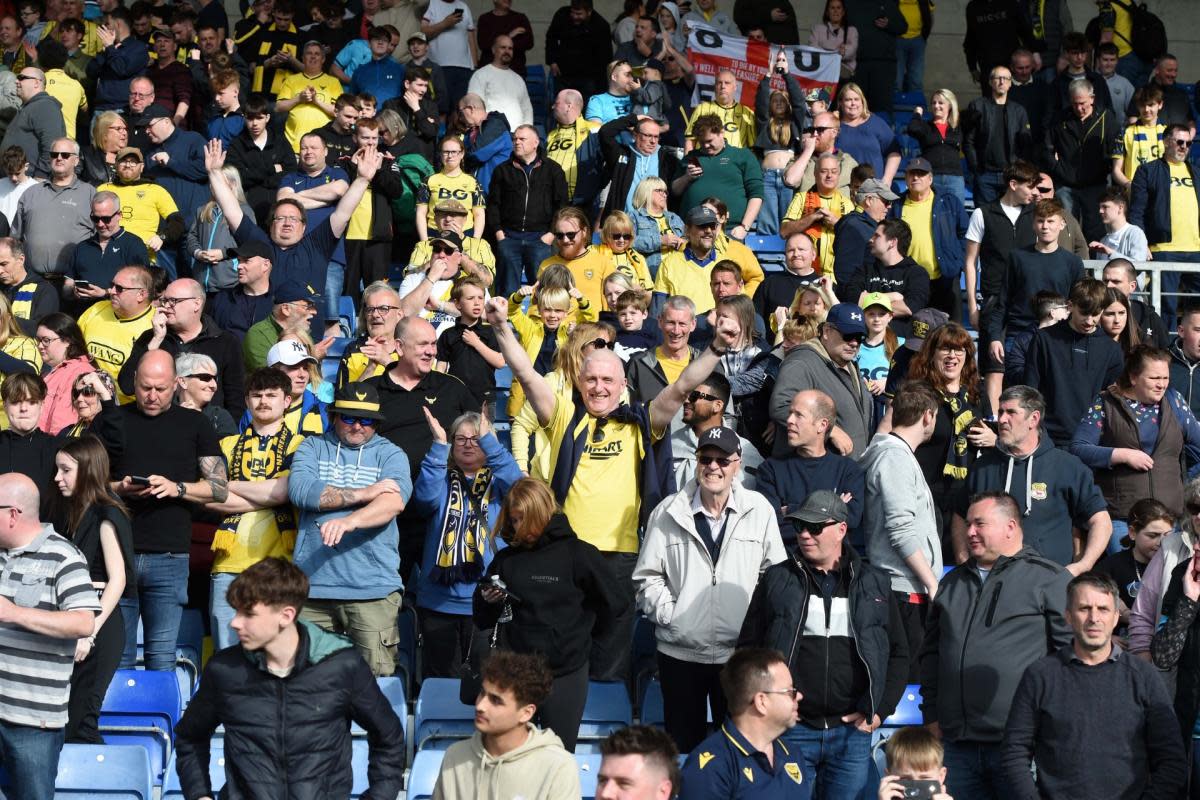 Oxford United fans celebrate against Peterborough United <i>(Image: Mike Allen)</i>