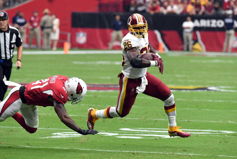 Adrian Peterson is making history with Washington. (Getty)