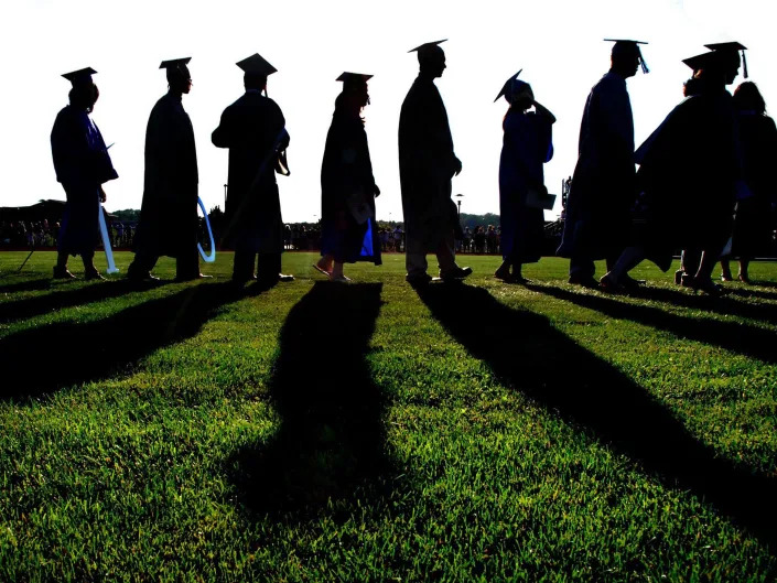 Shadows of college graduates