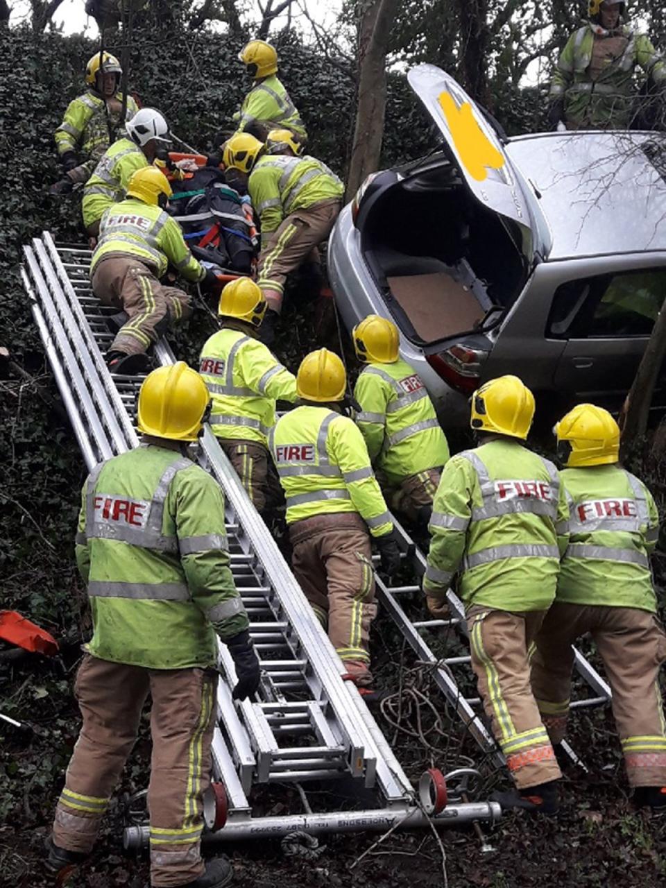 Fire crews at the scene (Avon Fire and Rescue Service/PA)