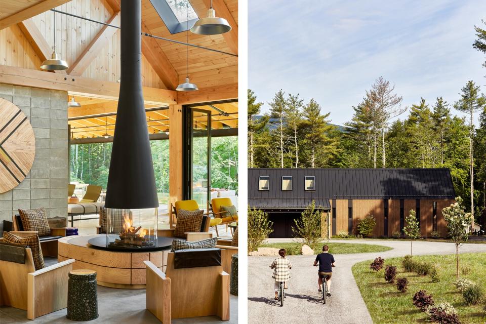 Auto Camp Catskills, interiors and exterior of the main house and airstream stays