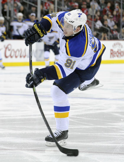 The Blues' Vladimir Tarasenko is scoring in all kinds of ways and in all kinds of situations. (AP)