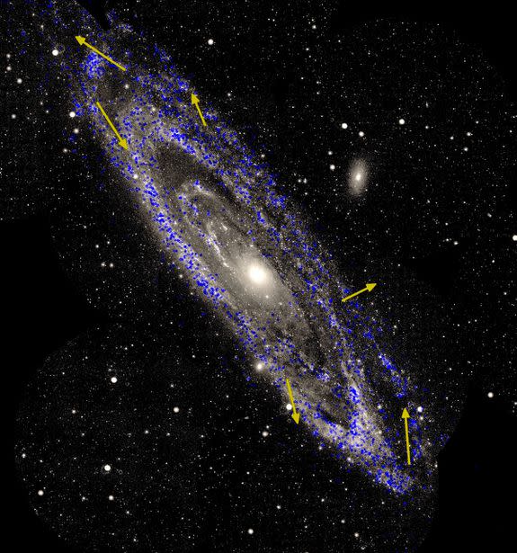 The Gaia satellite measured star motion in the Andromeda galaxy.