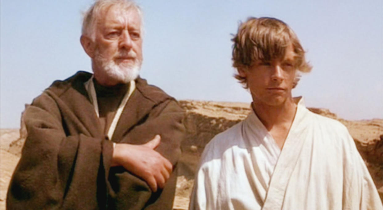 Alec Guinness and Harrison Ford in Star Wars: Episode IV - A New Hope