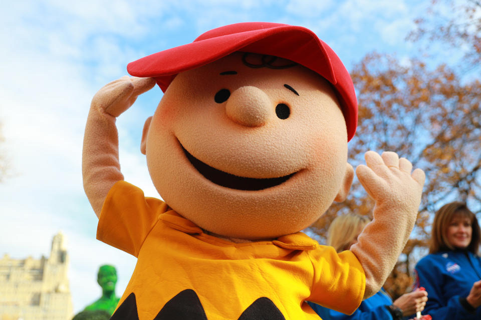 Good grief! The Charlie Brown during the 93rd Macy's Thanksgiving Day Parade in New York, Nov. 28, 2019. (Photo: Gordon Donovan/Yahoo News)