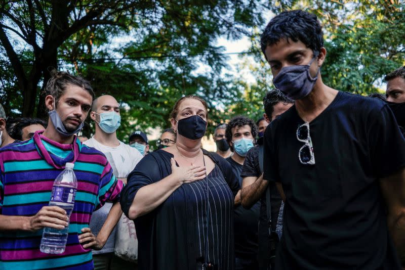 People protest in solidarity with dissident artists in Havana