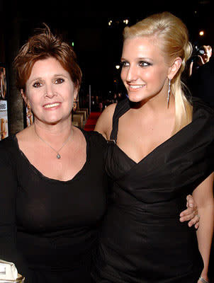 Carrie Fisher and Ashlee Simpson at the Hollywood premiere of Lions Gate Films' Undiscovered