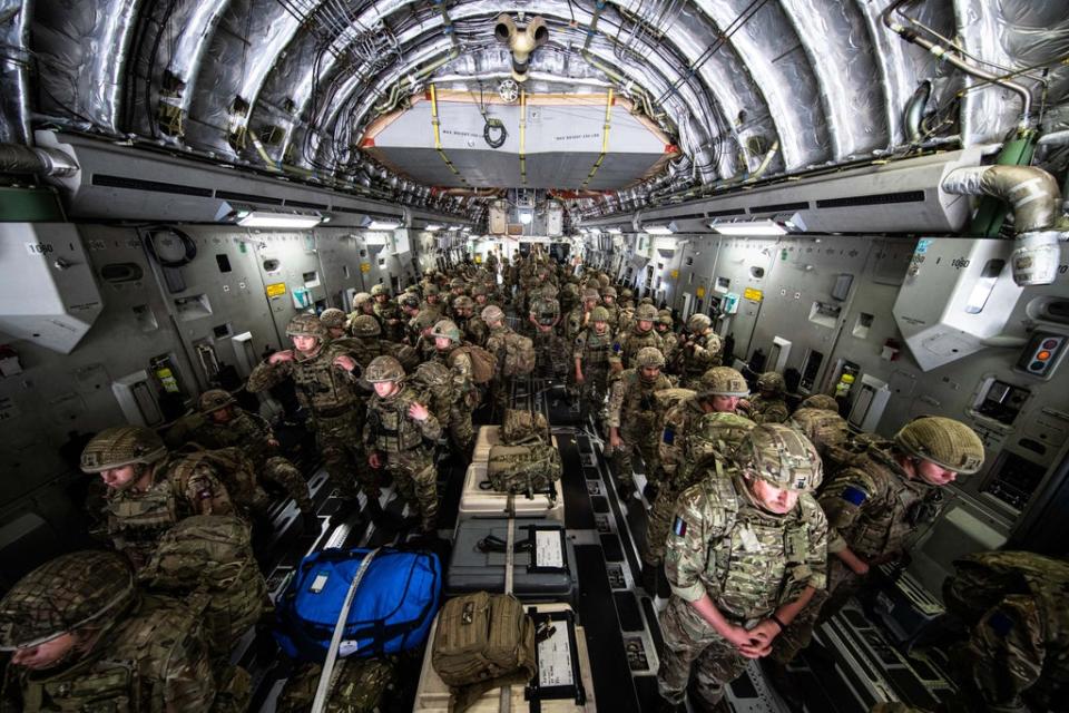 The 16 Air Assault Brigade arriving in Kabul as part of a 600-strong UK-force sent to help rescue British nationals in Afghanistan (/PA) (PA Media)