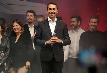 5-Star new leader Luigi Di Maio talks during a gathering in Rimini, Italy, September 23, 2017. REUTERS/Max Rossi