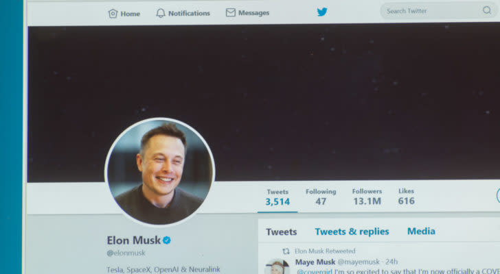 The LinkedIn profile picture of Elon Musk, CEO of Tesla (TSLA)