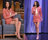 <p>Aufregend: Die spannende Mischung aus traditionellem Tweed und superfreshem Flair, die Kendall Jenner in ihrem Chanel-Kostüm in Jimmy Fallons “Tonight Show” präsentierte. (14. Februar 2017, Bilder: Getty Images) </p>