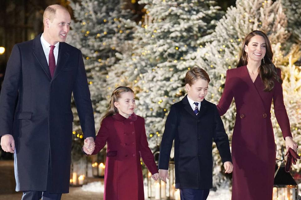 James Manning/PA Images via Getty Images Prince William, Kate Middleton, Princess Charlotte and Prince George