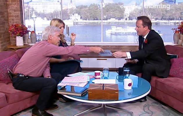 <b>Pip ‘Paxman’ Schofield ambushes David Cameron (November)</b><br>Interviewing the Prime Minister on ‘This Morning’ about the child sex abuse scandal, Schofield thought he’d pulled off the stunt of a career when he blindsided the PM with a list of names, understood to contain senior Tories, who were believed to be paedophiles. Boasting that “it had taken three minutes research on the internet to find them” turned out to be as daft as it sounded – among those fingered by Pip was the entirely innocent Lord McAlpine, whose name was visible on camera. A humiliating apology and pay-out followed.