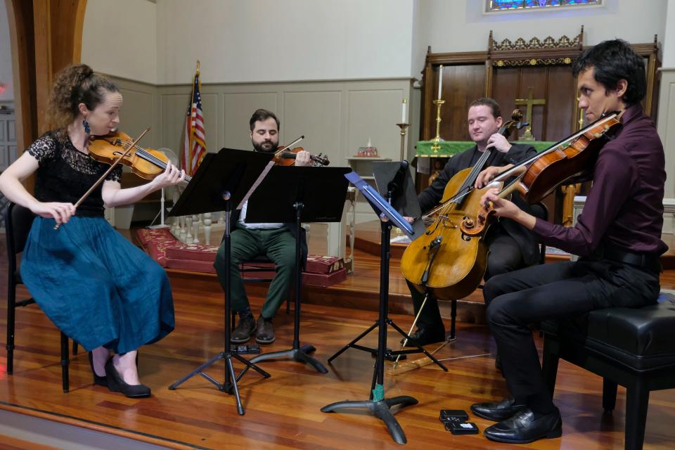 The Newport String Quartet, Ealaín McMullin and Kenneth Trotter, violin; Santiago Vazquez-Loredo, viola; Jacob MacKay, cello, will perform a pair of concerts on Dec. 2 and 3.