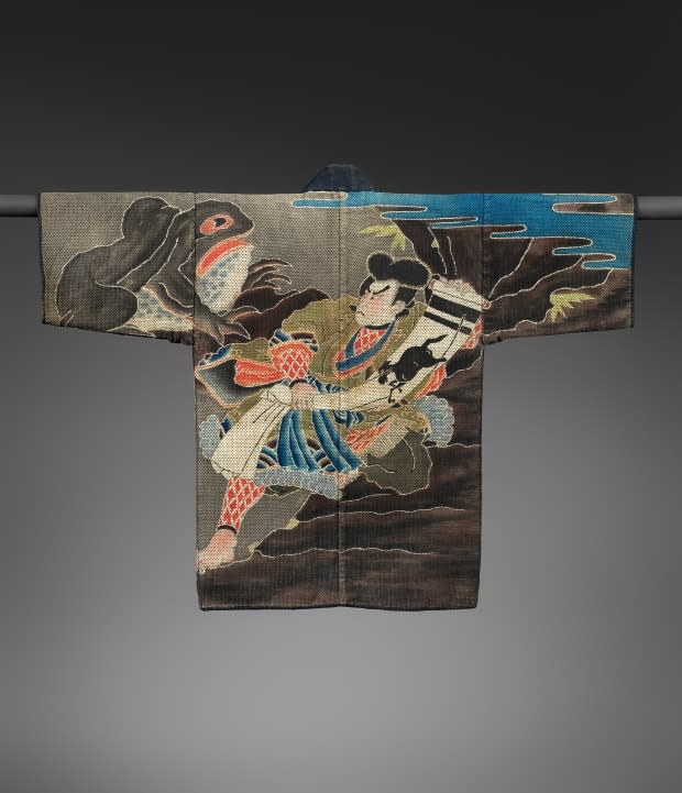 A <em>mid-19th century f</em>ireman’s jacket (hikeshi-banten) with Shogun Tarō Yoshikado, from the Edo period. <p>Photo: Courtesy of The Metropolitan Museum of Art</p>