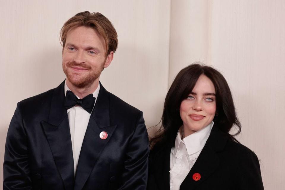 Finneas O'Connell and singer-songwriter Billie Eilish arrive at the 96th Academy Awards.