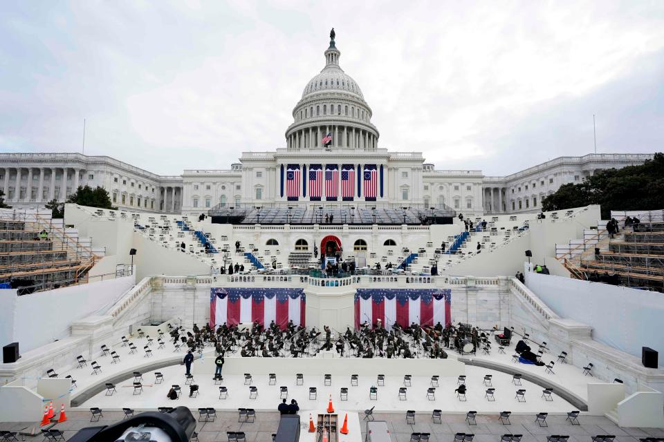 <p>Security around the US Capitol is tight ahead of the Inauguration</p> (POOL/AFP via Getty Images)