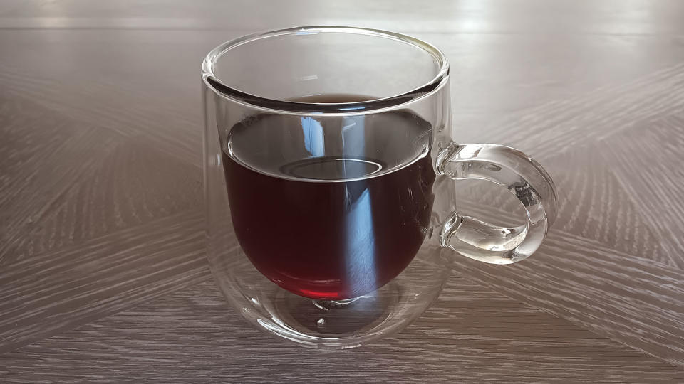 Coffee in clear mug