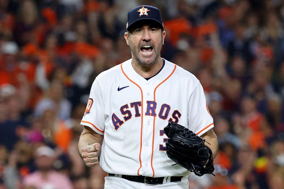 Astros starting pitcher Justin Verlander stuck out 11 batters in Game 1 of the ALCS.