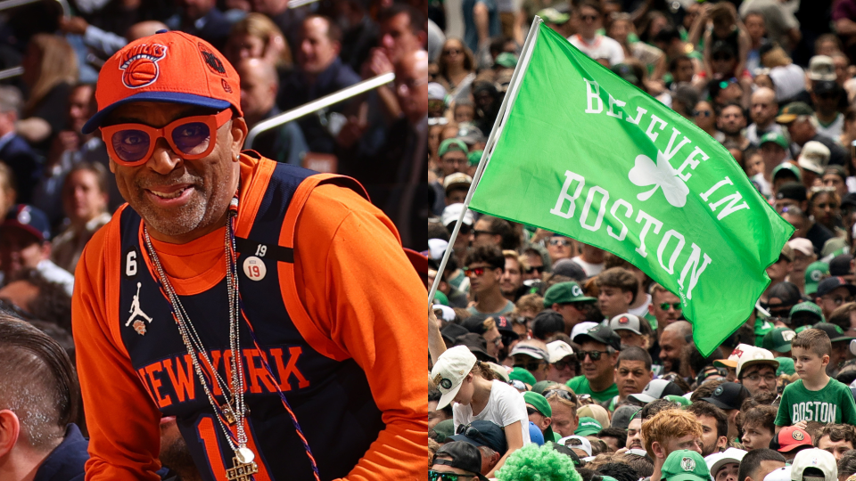 Spike Lee at Madison Square Garden. Boston Celtics NBA championship parade. 