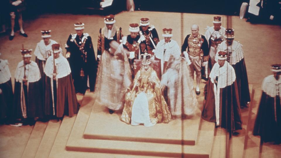 The scene inside Westminster Abbey during the Coronation of Queen Elizabeth II, 2nd June 1953.