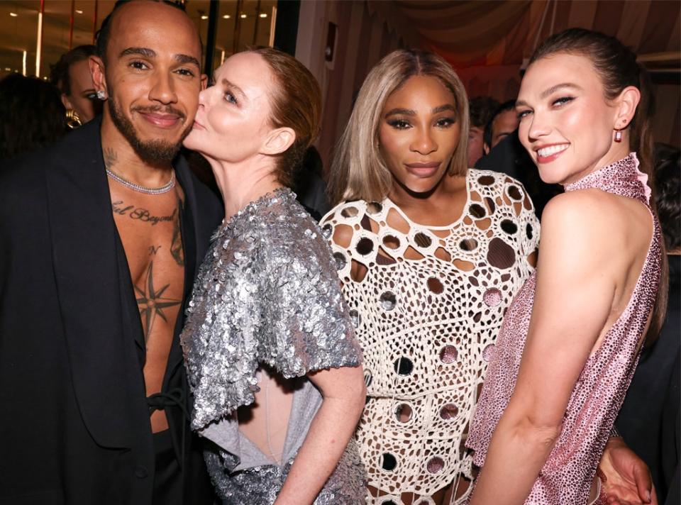 <p>Lewis Hamilton, Stella McCartney, Serena Williams & Karlie Kloss</p>