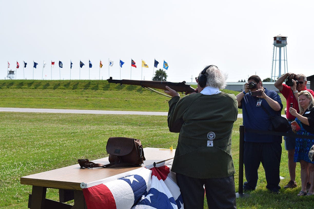 Each year, the National Matches begin with a ceremonial first shot on the Camp Perry grounds.