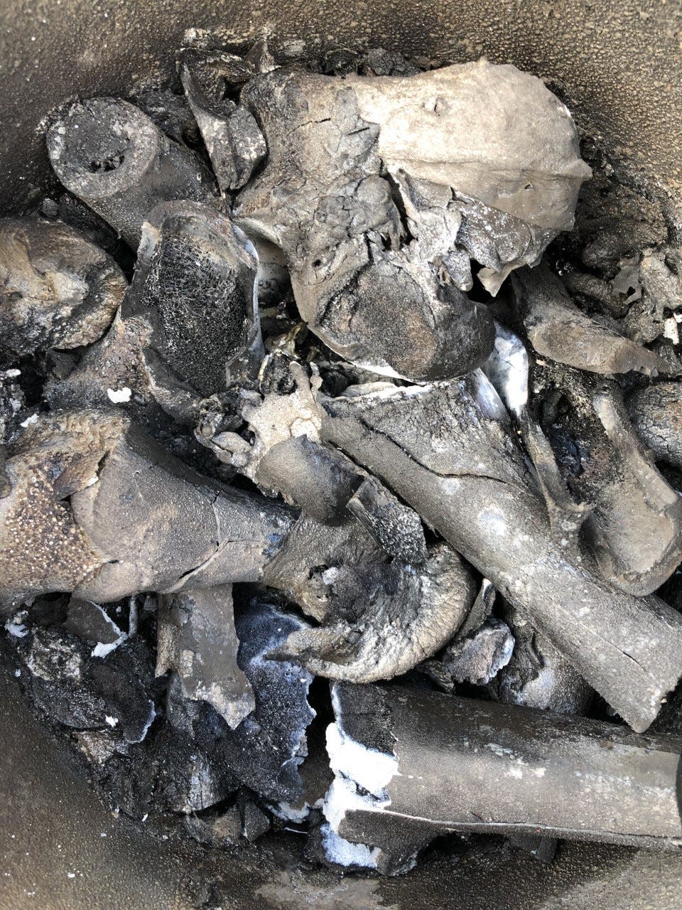 Seen here are bones that were charred during a kitchen fire at Hurricane Restaurant in Kennebunkport on Thursday, May 26, 2022. The bones were being boiled for stock when the stove fire broke out sometime in the morning.