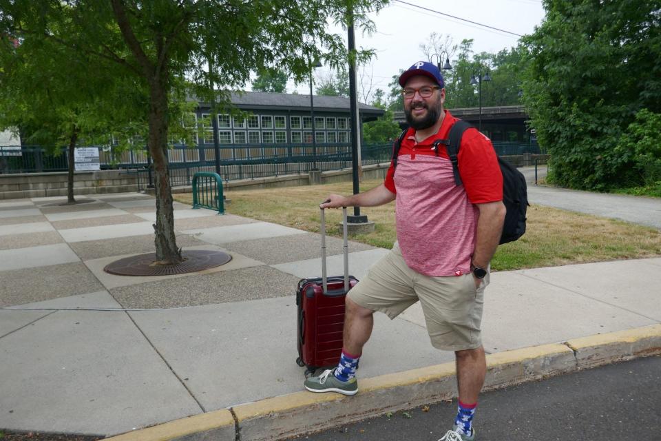 Jamie Stough of Yardley arrived at the Woodbourne Train Station on SEPTA's West Trenton line on June 12 to catch a train heading to Philadelphia International Airport so he wouldn't miss his flight due to the closure of a portion of I-95 in the city.