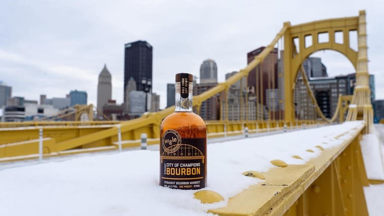 Wigle Bourbon in front of Pittsburgh, Pennsylvania 