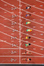 <p>TOKYO, JAPAN - JULY 31: Runners compete in the Women's 100m Final on day eight of the Tokyo 2020 Olympic Games at Olympic Stadium on July 31, 2021 in Tokyo, Japan. (Photo by Richard Heathcote/Getty Images)</p> 