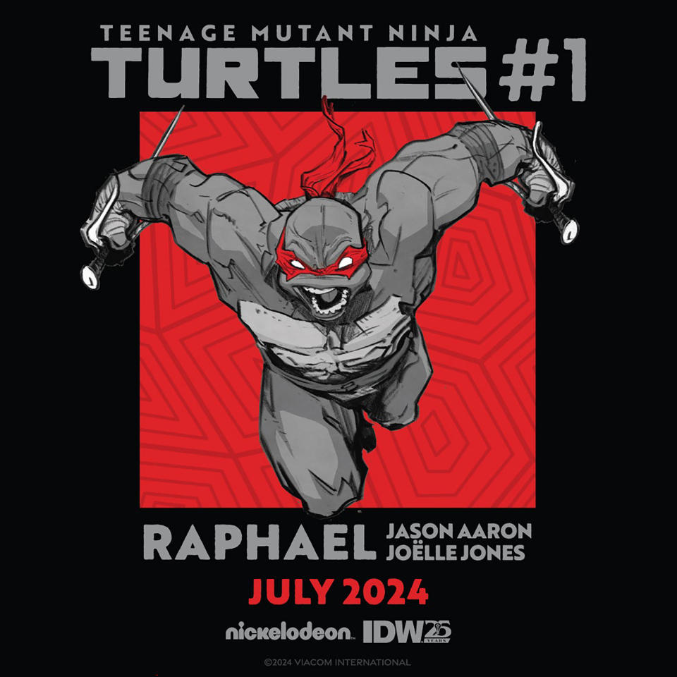 Teenage Mutant Ninja Turtles relaunch promo art of Raphael by Joëlle Jones