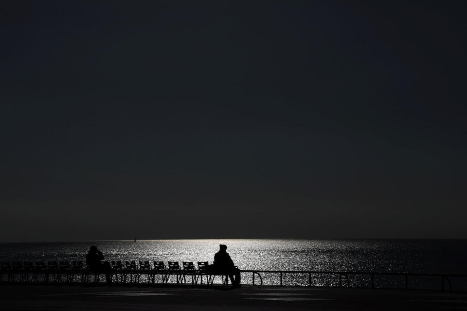 Sunlight reflects on water in Nice