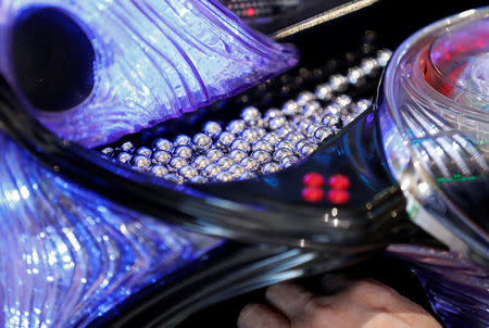 Pachinko balls are seen at a pachinko parlour in Fukushima, Japan, May 24, 2018. Picture taken May 24, 2018. REUTERS/Issei Kato