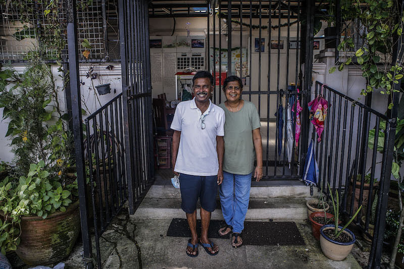 Lighthouse Children Welfare Association managers, Steven Silvaraju and Jecinta Steven in front of their home in Bangsar May 29, 2021. ― Picture by Hari Anggara