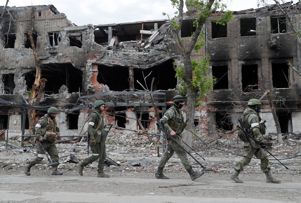 Russian service members at the Azovstal steel plant in Mariupol (REUTERS)