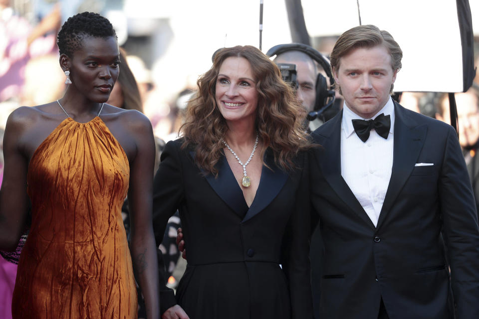 Sheila Atim, Julia Roberts and Jack Lowden attend the screening of “Armageddon Time” during the 75th annual Cannes film festival at Palais des Festivals on May 19, 2022 in Cannes, France (Sipa via AP Images) - Credit: JPPARIENTE/JMHAEDRICH/SIPA