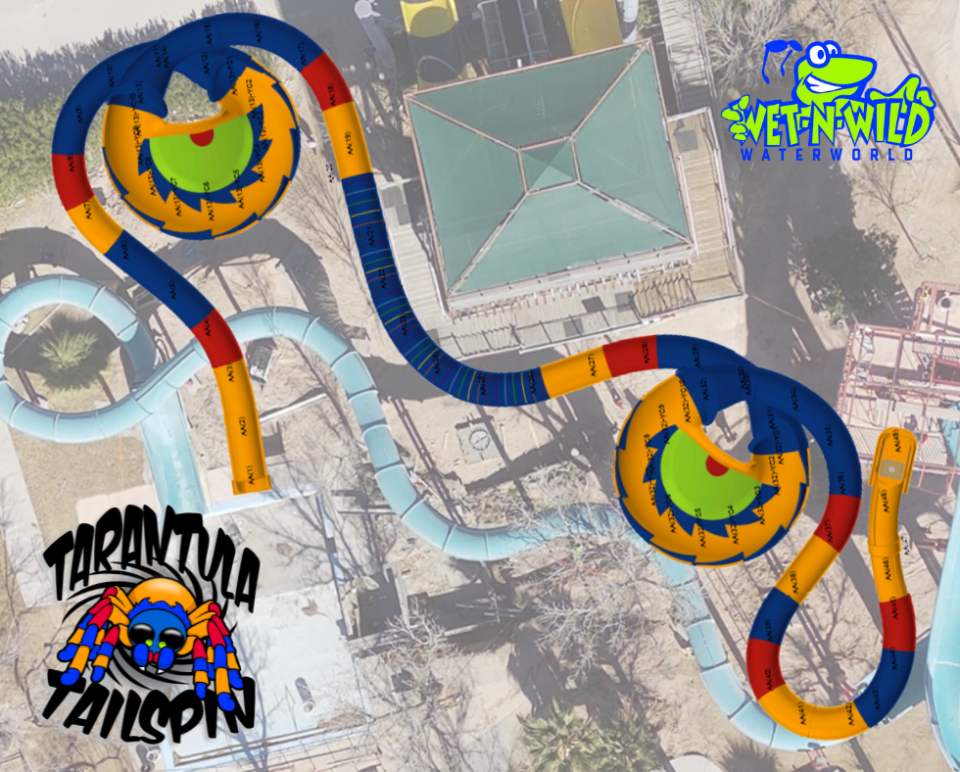 Wet 'N' Wild Waterworld in Anthony, Texas, is getting a new attraction this summer, the Tarantula Tailspin.