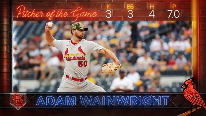 溫恩萊特（Adam Wainwright）拿下本季第5勝。（圖／翻攝自紅雀推特）