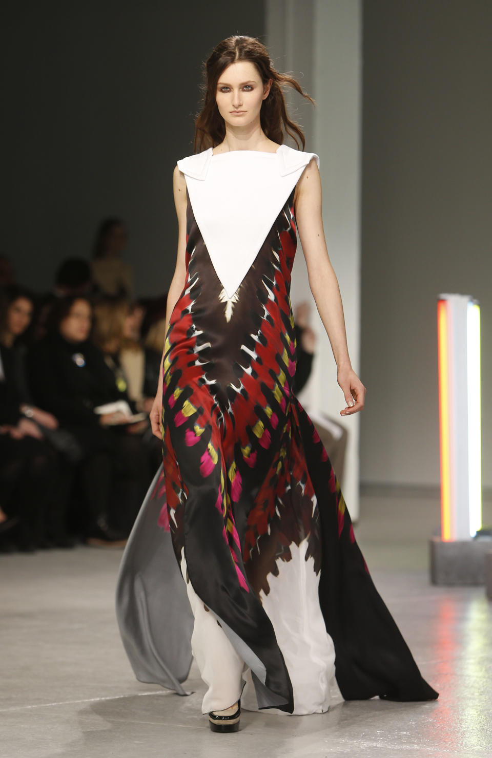 The Rodarte Fall 2013 collection is modeled during Fashion Week, Tuesday, Feb. 12, 2013 in New York. (AP Photo/Jason DeCrow)